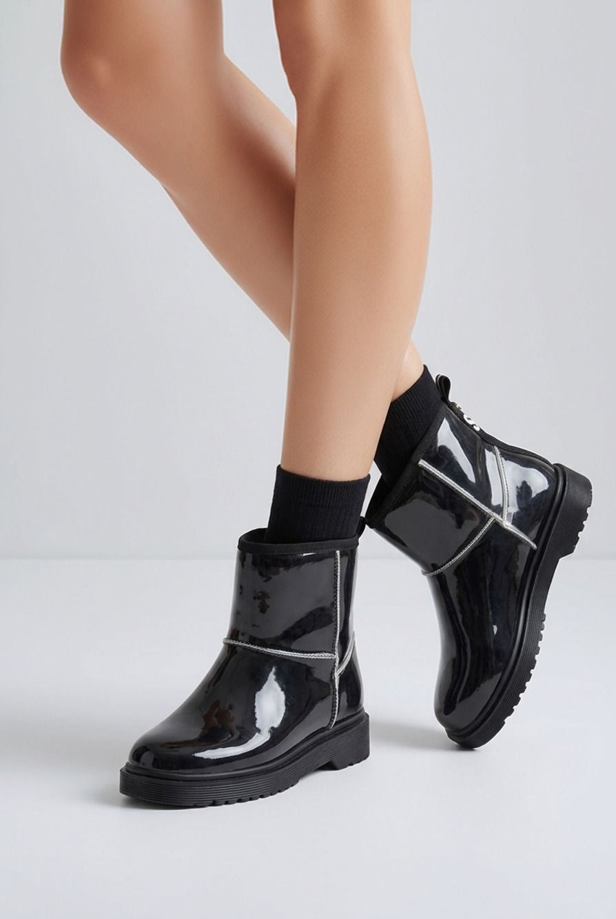 Steve Madden Women’s Black Ankle PVC Booties